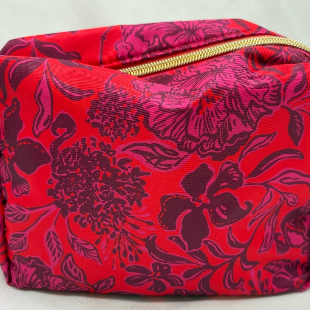 Lilly Pulitzer Pippa Cosmetic Pouch Amaryllis Red Secret Hideway #013872 NEW - Picture 4 of 8